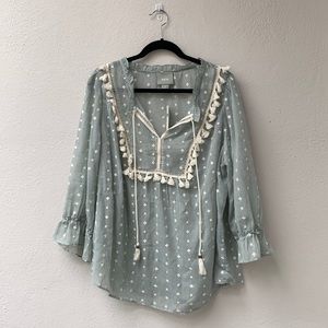 Anthro Plus Embroidered Blouse